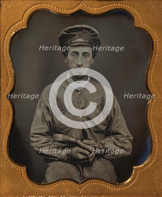 House Painter Wearing a Cap and Holding a Paint Brush, 1850s. Creator: Unknown.
