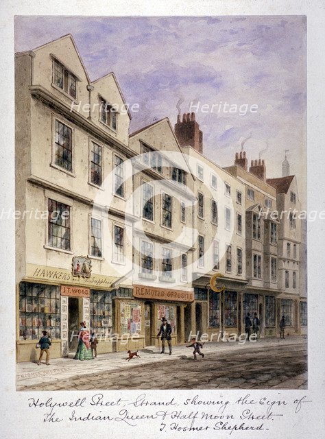 Holywell Street, Westminster, London, c1853. Artist: Thomas Hosmer Shepherd