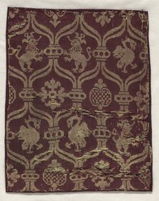 Fragment of Silk Damask, 16th century. Creator: Unknown.