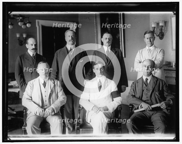 Group: William Gibbs McAdoo, center front, between 1910 and 1920. Creator: Harris & Ewing.