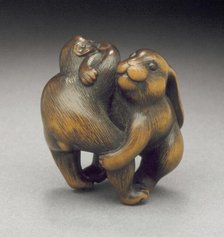 Rabbit and Monkey (image 1 of 2), First half of 19th century. Creator: Naito Toyomasa.