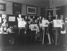 A class in painting, Central High School, (1899?). Creator: Frances Benjamin Johnston.