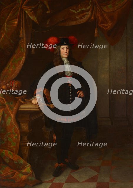 Portrait of Charles VI (1685-1740), Holy Roman Emperor, ca 1730. Creator: Auerbach, Johann Gottfried (1697-1753).