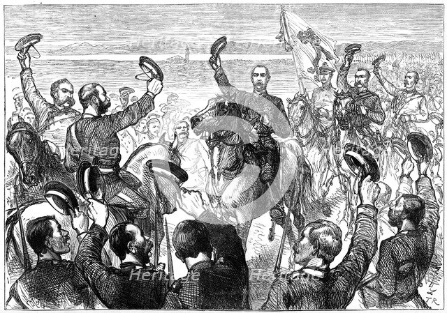 The Grand Duke Nicholas announcing the treaty of peace, San Stefano, Turkey, 19th century. Artist: Unknown