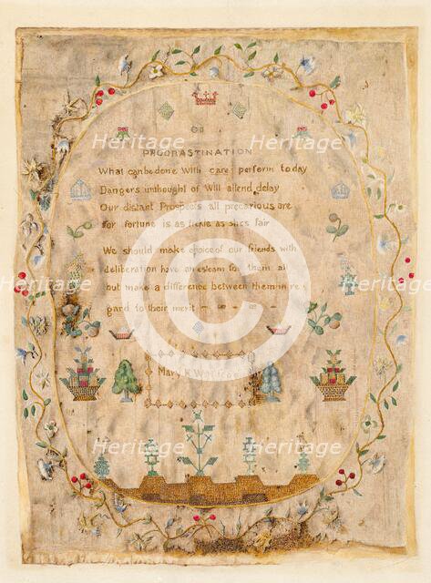 Sampler, c. 1941. Creator: Max Unger.
