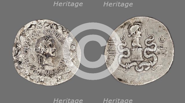 Cistophoric Tetradrachm (Coin) Portraying Mark Antony, 39-38 BCE, issued by Mark Antony. Creator: Unknown.