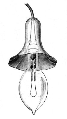 Incandescent filament lamp, glow-lamp, by Lane-Fox, 1883.  Artist: Anon