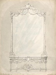 Design for a Side Table and Mirror, 1841-84. Creator: Charles Hindley & Sons.