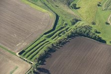 Linear boundary dykes on Huggate Pasture, part of the Wold Entrenchments, East Riding of Yorkshire,  Creator: Robyn Andrews.