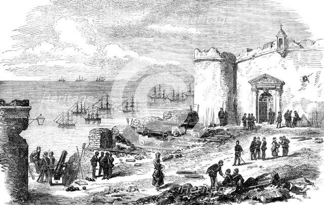 Civil War in Spain: sandbag battery for the defence of Alicante, 1873. Creator: Unknown.