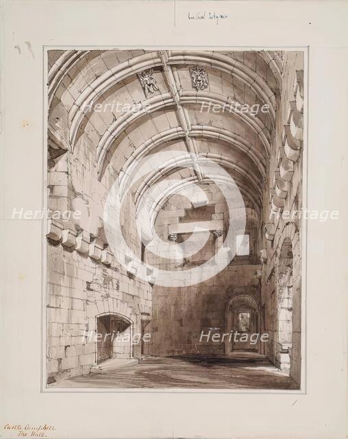 Campbell Castle - The Hall, 1850. Creator: Robert William Billings.