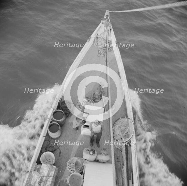 On board the fishin boat Alden out of Gloucester, Massachusetts, 1943. Creator: Gordon Parks.