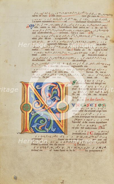 Decorated Initial N; Stammheim Missal, probably 1170s. Creator: Unknown.