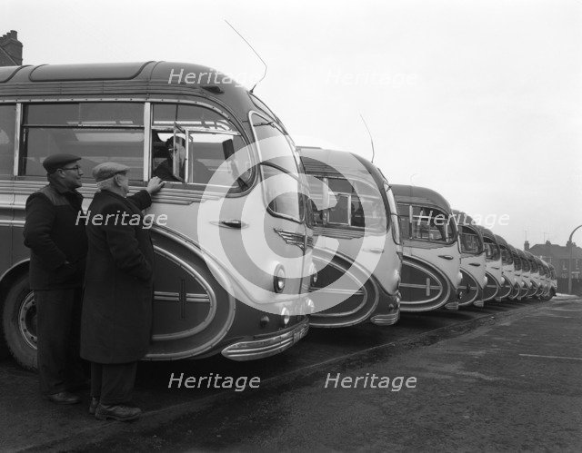 Fleet of AEC Regal Mk4s belonging to Philipson's Coaches, Goldthorpe, South Yorkshire, 1963. Artist: Michael Walters