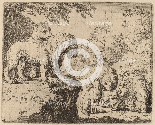 The Lion Pardons Reynard before the Other Animals, probably c. 1645/1656. Creator: Allart van Everdingen.