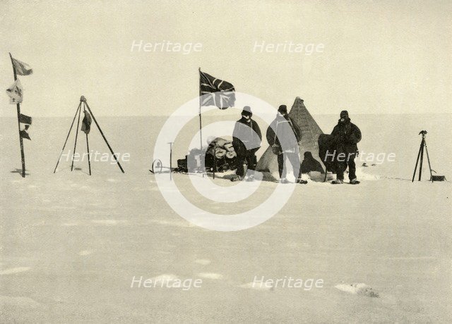 'The Christmas Camp on the Plateau', December 1908, (1909). Artist: Ernest Shackleton.