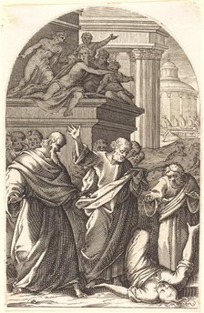 Sapphira Punished by Death, 1608/1611. Creator: Jacques Callot.