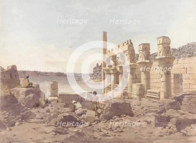 View of the temple ruins at Philae near Aswan, 1859. Creator: Willem de Famars Testas.