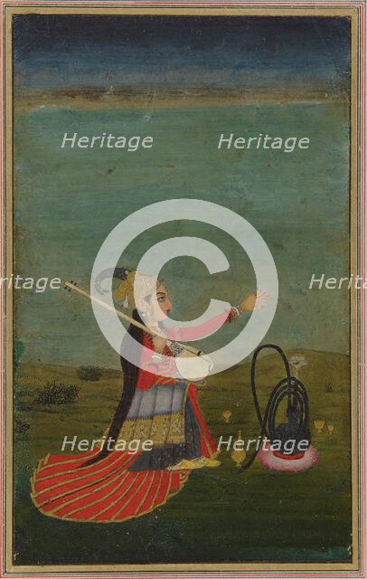 Female performer with tanpura, 18th century. Creator: Unknown.