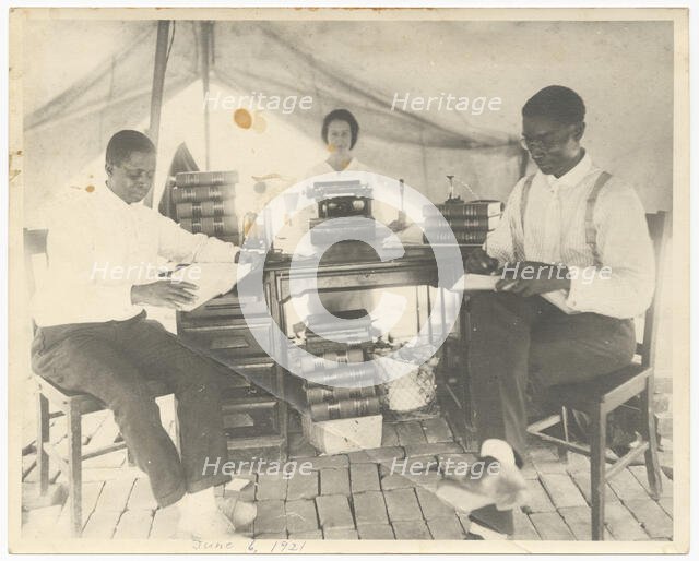 Photograph of B.C. Franklin, I.H. Spears, and Effie Thompson, June 6, 1921. Creator: Unknown.