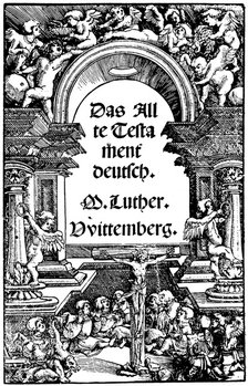 Title page of Luther's translation of the Old Testament, 1534. Artist: Unknown