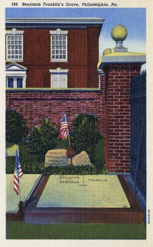 Benjamin Franklin's grave, Philadelphia, Pennsylvania, USA, 1937. Artist: Unknown