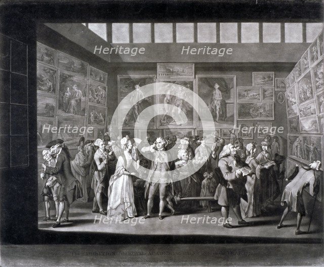 Royal Academy of Arts exhibition in a house on Pall Mall, Westminster, London, 1771 (1772). Artist: Richard Earlom