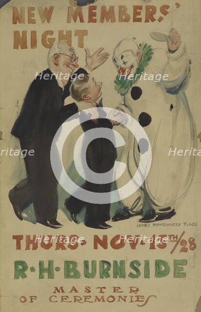 New Members' Night [likely at The Lambs Club], c1928-11-15. Creator: James Montgomery Flagg.