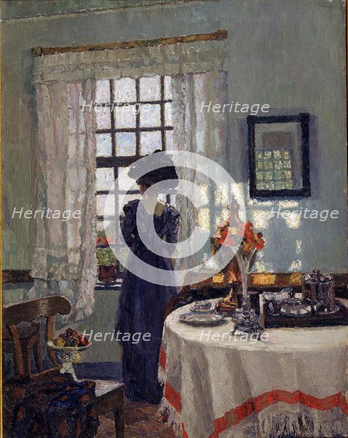 Woman at the Window. Artist: Brandis, August, von (1862-1947)