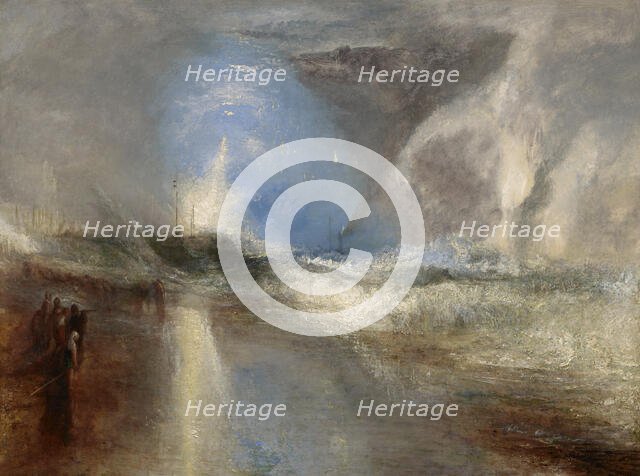 Rockets And Blue Lights (Close At Hand) To Warn Steamboats Of Shoal Water, 1840. Creator: JMW Turner.
