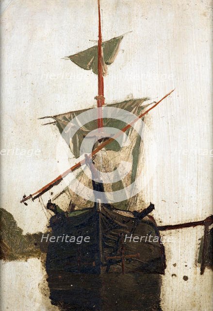 Sketch of a sailing ship  no. 2,  c1867-1870. Creator: Petrus van der Velden.