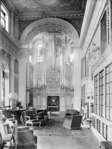 Organ in the Long Library, Blenheim Palace, Woodstock, Oxfordshire, 1912. Artist: Henry Taunt.
