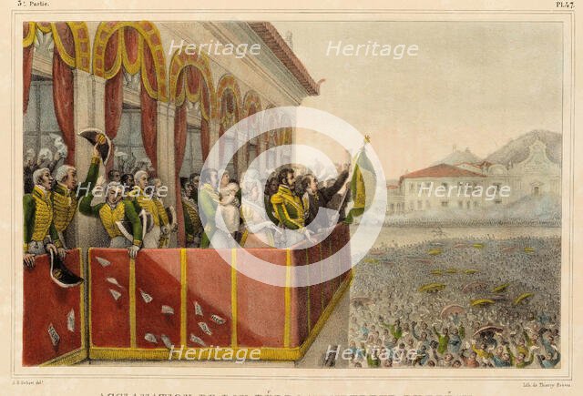 Acclamation of Pedro I in Rio de Janeiro on 12 October 1822, 1830s. Creator: Debret, Jean-Baptiste (1768-1848).