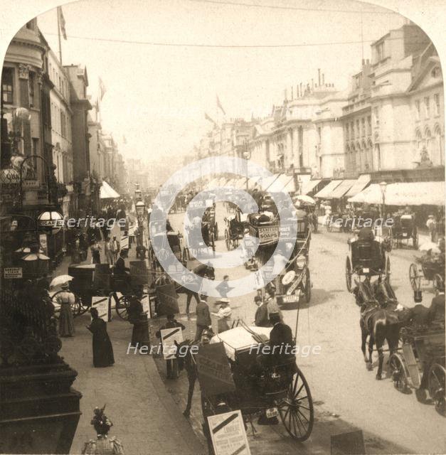 'Regent Street, London', 1896.  Creator: Works and Sun Sculpture Studios.