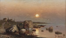 Moonlight on the beach, 1886. Creator: Yuly Klever.