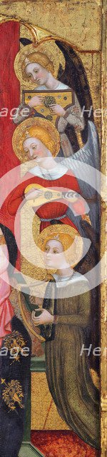 Madonna with Angels Playing Music (Detail), ca 1380. Artist: Serra, Pere (active ca 1357-1406)
