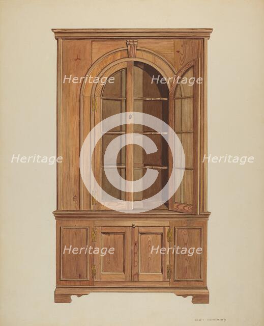 Corner Cupboard, c. 1939. Creator: Ernest A Towers Jr.