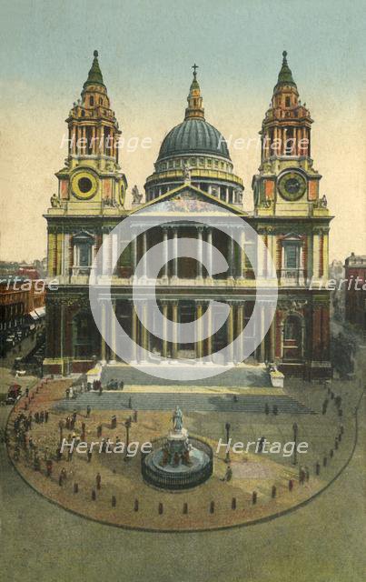St. Paul's Cathedral, London, c1910.  Creator: Unknown.