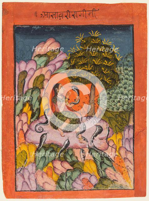 A page from a Ragamala series: Asavari Ragini, early 1700s. Creator: Unknown.