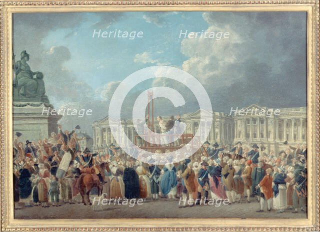 Capital execution, Place de la Revolution, c1793. Creator: Pierre-Antoine Demachy.