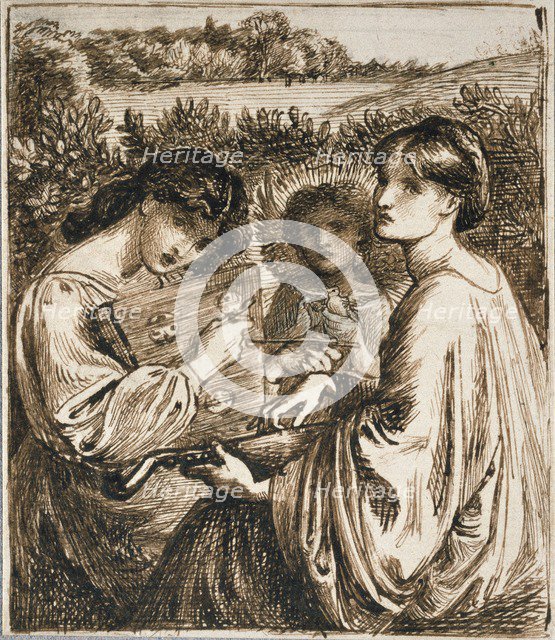 Study for the Bower Meadow, late 19th century. Artist: Dante Gabriel Rossetti.