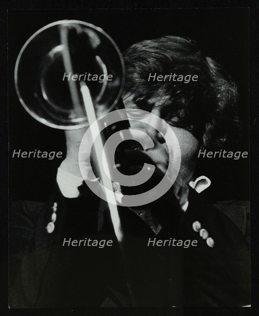American trumpeter player Bobby Shew playing at the Forum Theatre, Hatfield, Hertfordshire, 1980. Artist: Denis Williams