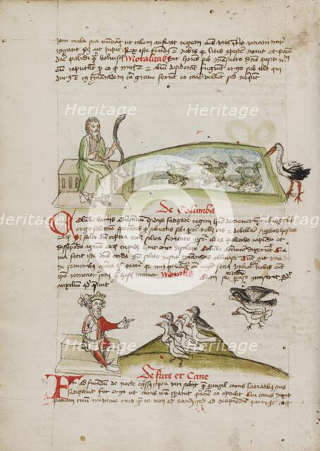 A Man with a Snake in his Hand: A King Speaking to a Flock of Doves, third quarter of 15th century. Creator: Unknown.