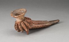 Footed Pipe with Fluted Relief Design, c. 400 B.C. Creator: Unknown.