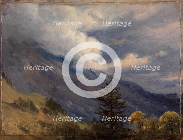 View from Grindelwald in Switzerland, 1835. Creator: Thomas Fearnley.