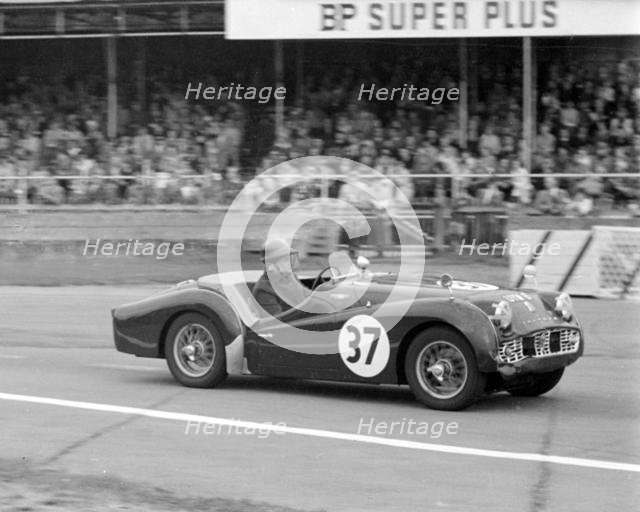 Triumph TR3A, R.J.E. Dangerfield. B.A.R.C. event at Goodwood 1959. Creator: Unknown.