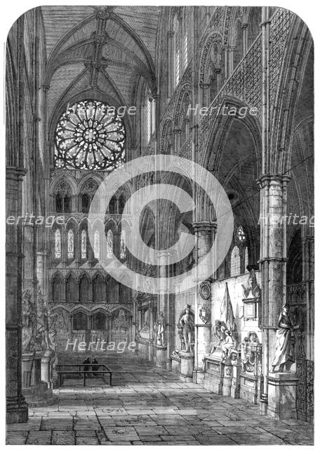 "Statesmen's Corner", North Transept, Westminster Abbey, 1865.  Creator: Unknown.