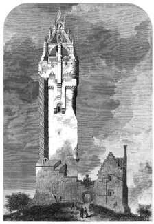 The National Wallace Monument, about to be built on the Abbey Craig, near Stirling, 1861. Creator: R. Paterson.