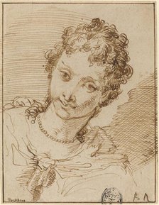 Elegant Young Woman with a Pearl Necklace. Creator: Francesco Fontebasso.