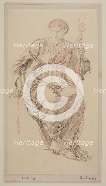 The Fates - drapery study of one of the Fates, 1865-66. Creator: Sir Edward Coley Burne-Jones.